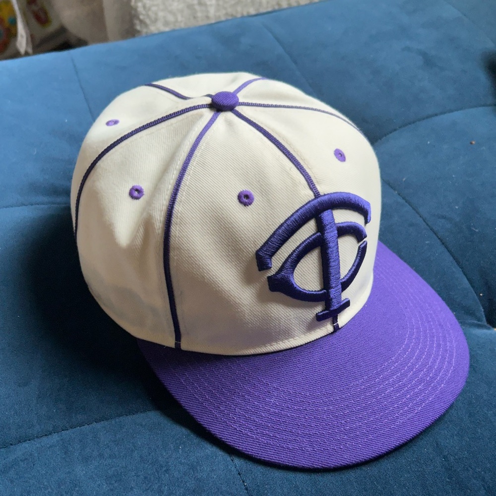 TCU VINTAGE logo baseball fitted cap 7 and 5/8